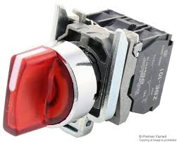 Selector luminoso de 2 posiciones 22MM -1 NA+1 NC Color rojo 230-240 VAC en 50/60 Hz