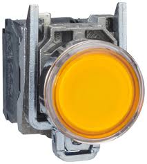 Pulsador luminoso amarillo 22MM - IP65 / Para bombilla BA 9 s - 250 V