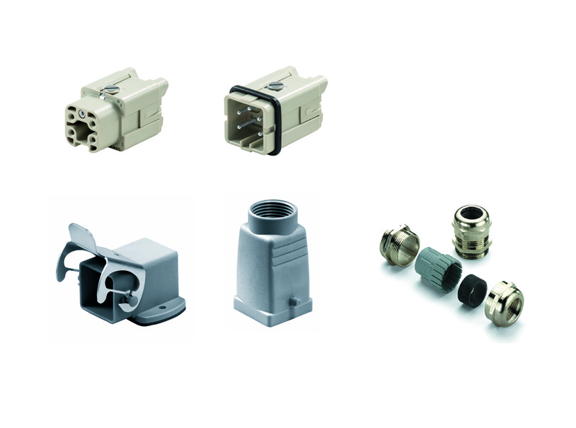 Conector industrial, kit-HA, G 1, polo 4, 400V, 16 A,  M 20