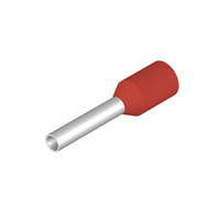 Terminal tubular, aislado, 10 mm, 8 mm, Rojo 17 AWG