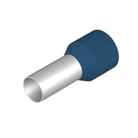 Terminal tubular, aislado, 15 mm, 12 mm, Azul 6 AWG