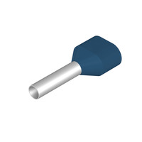 Terminal tubular doble aislado 15 mm, 12 mm, Azul, 14 AWG
